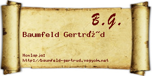 Baumfeld Gertrúd névjegykártya